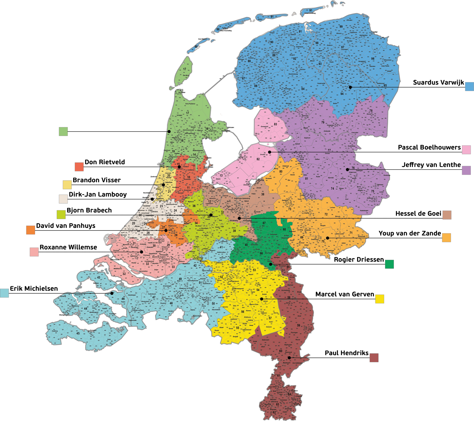 Postcodekaart Nederland