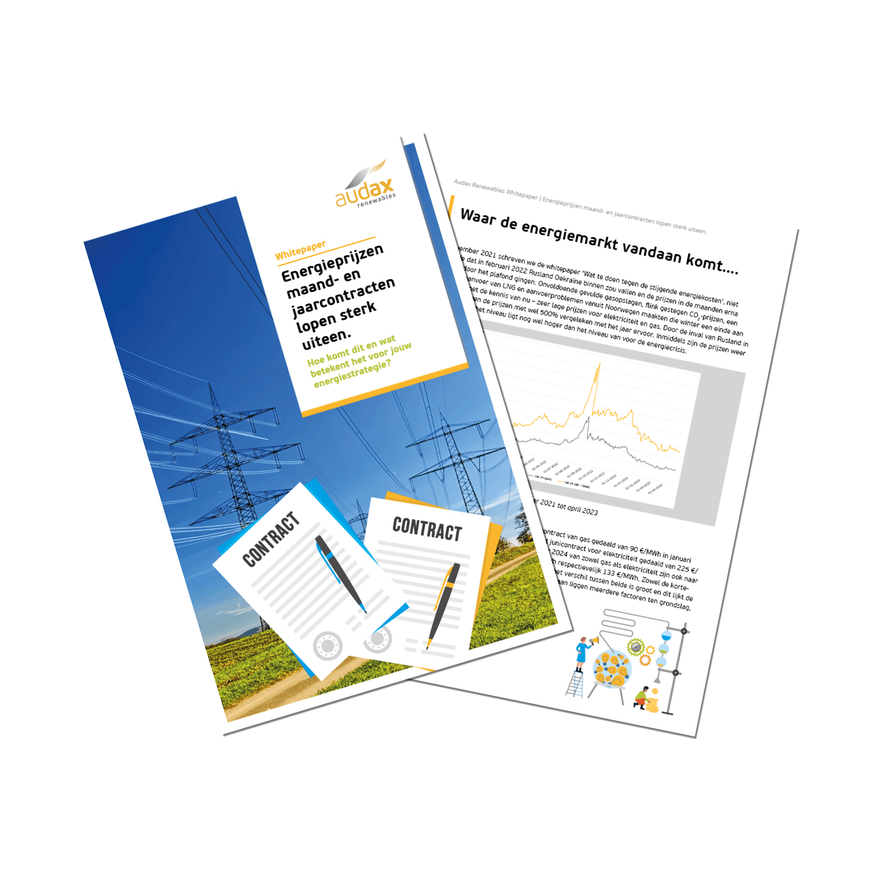 Mockup whitepaper analyse uiteenlopen termijnprijzen energie